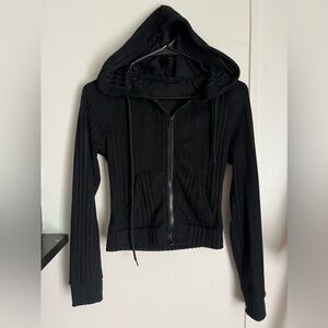 Black, cropped, fitted jacket